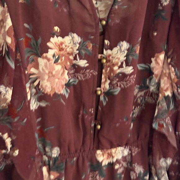 Intermix Madeline Silk Floral Long Sleeve Mini Dress 45430 - Picture 4 of 12